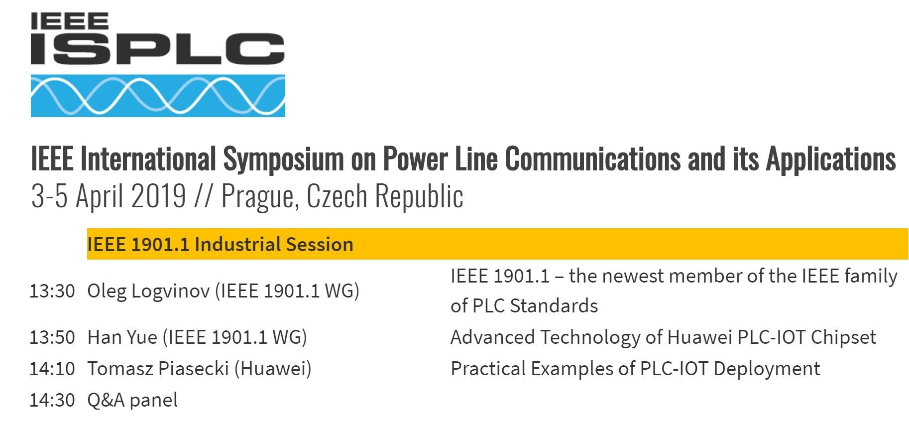 OLEG LOGVINOV: I LOOK FORWARD TO LEADING THE IEEE 1901.1 SESSION AT THE ISPLC 2019 IN PRAGUE!